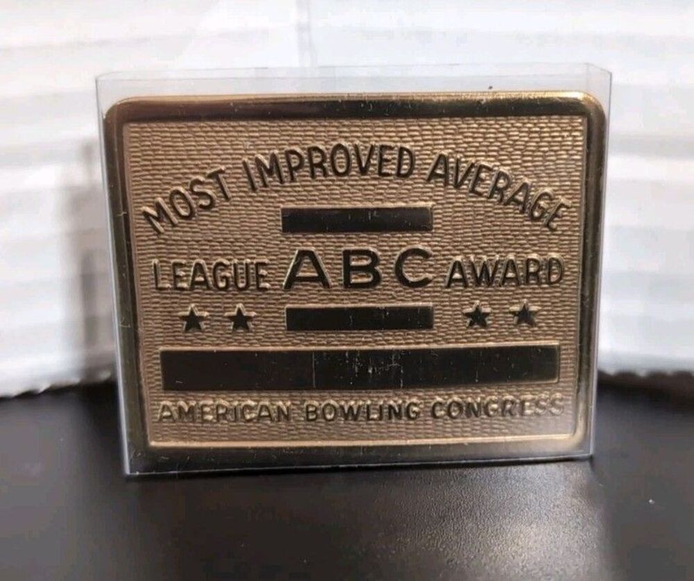 Vintage American Bowling Congress belt buckle most improved average award